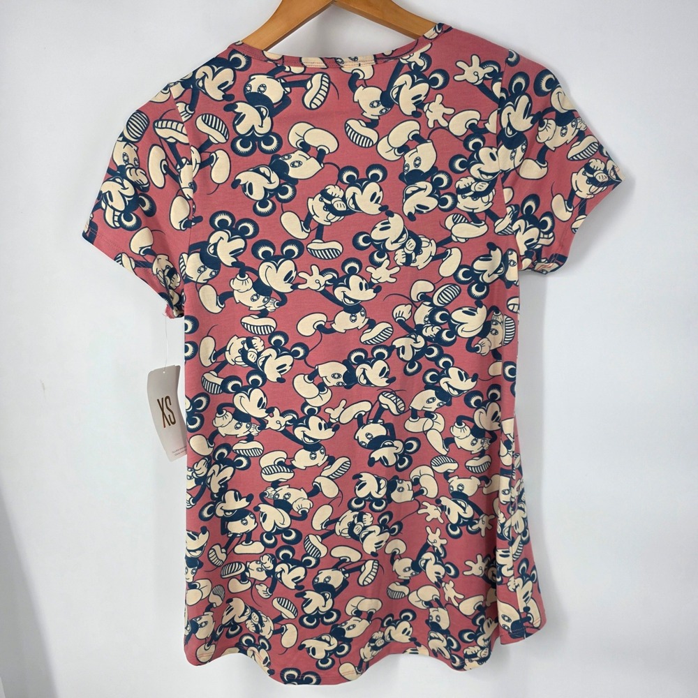 LuLaRoe Disney Classic T Shirt Women XS Pink Mickey Mouse Print Short Sleeve NEW - Picture 2 of 6